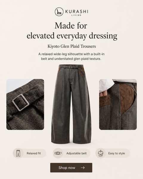 Kiyoto Glen Plaid Trousers