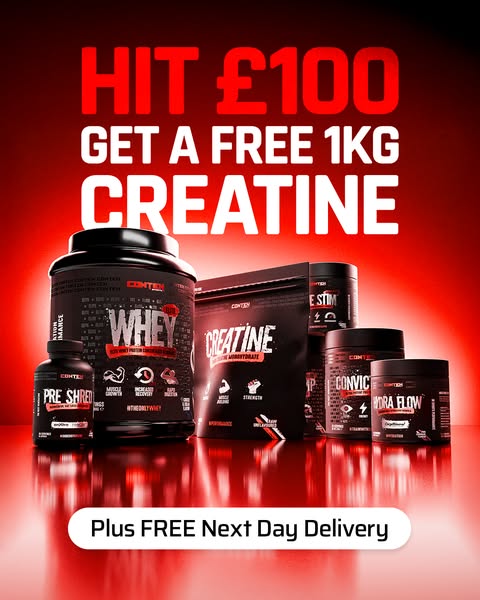 GET 1KG CREATINE FREE.