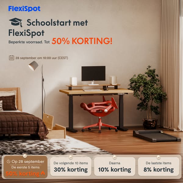 Eerste 5 items: 50% off | Hoe eerder, hoe meer