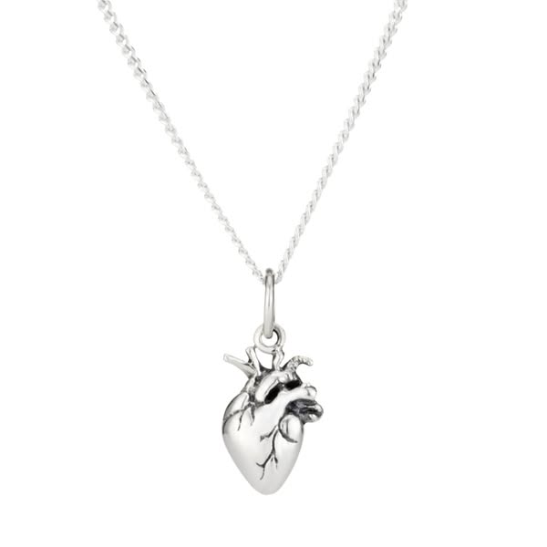 CARDIUM - Sterling Silver Anatomical Heart Necklace