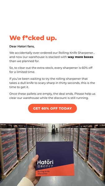 We over-ordered. 60% off.