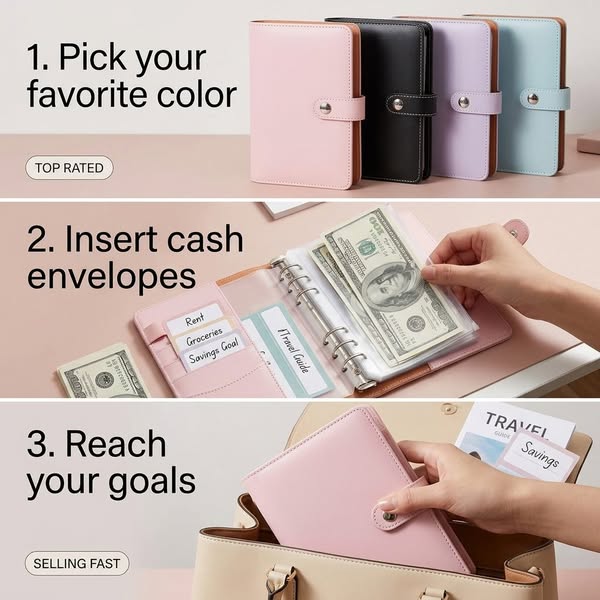 A6 Snap-Button Mirror Finish Savings Binder