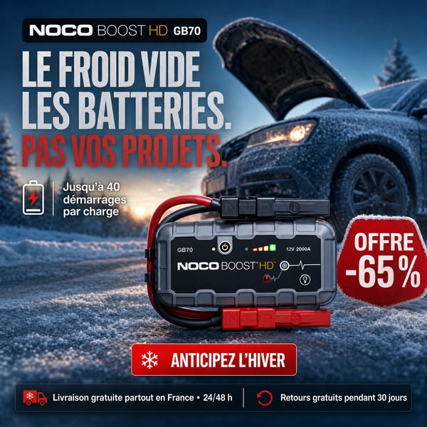 NOCO Boost GB70 Booster Batterie 2000A pour Essence 8,0L et Diesel 6,0