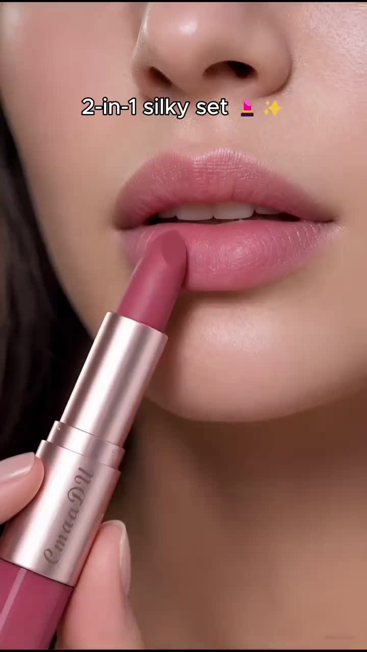 2-in-1 Dual-Ended Lipstick and Lip Gloss Set