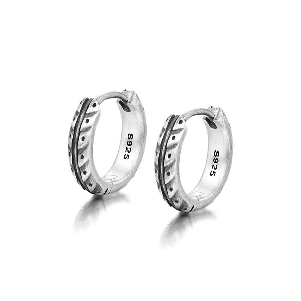Vintage Warrior Hoop Earrings