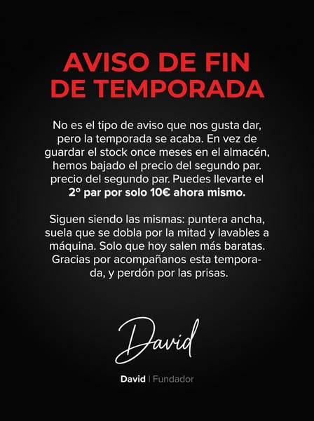 Aviso de fin de temporada