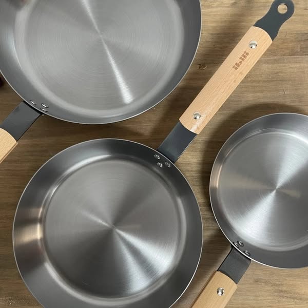 Set 3 Sartenes acero al carbono KarbonSteel de Ibili