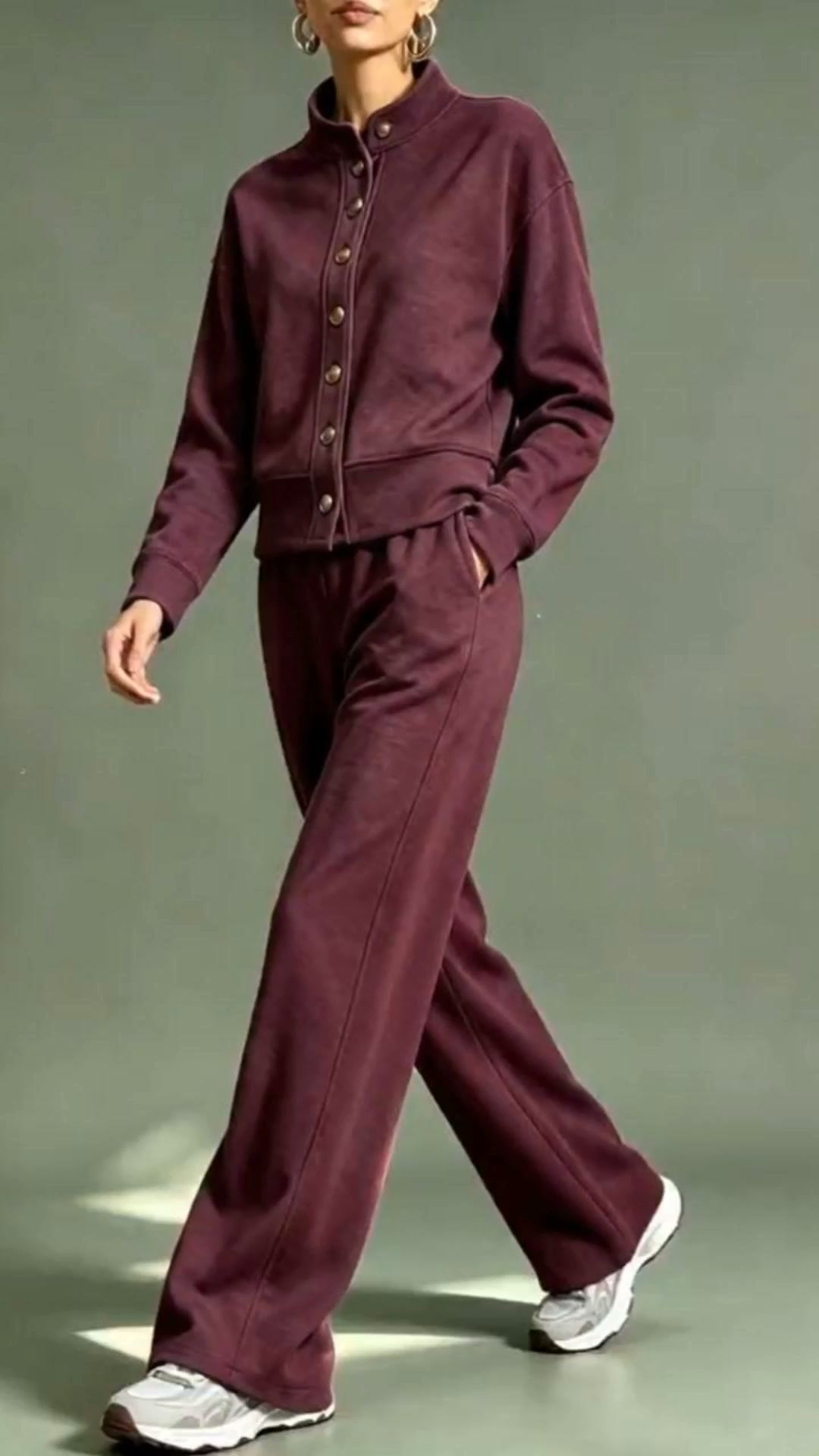 Button‑Up Crop Top Wide‑Leg Pant Set