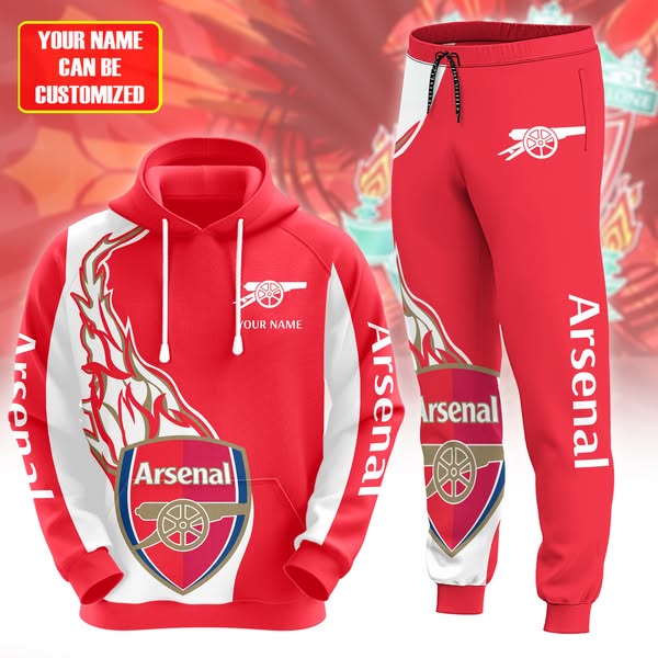 Personalized Arsenal F.C 3D All over Printed Hoodie and Sweatpants set