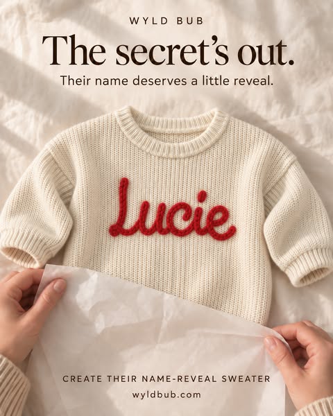 Their name. Knitted in.