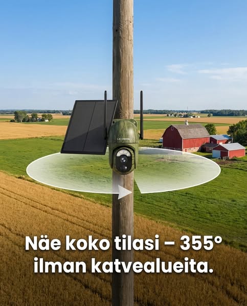 Aurinkokäyttöinen valvontakamera - ei kuukausimaksuja