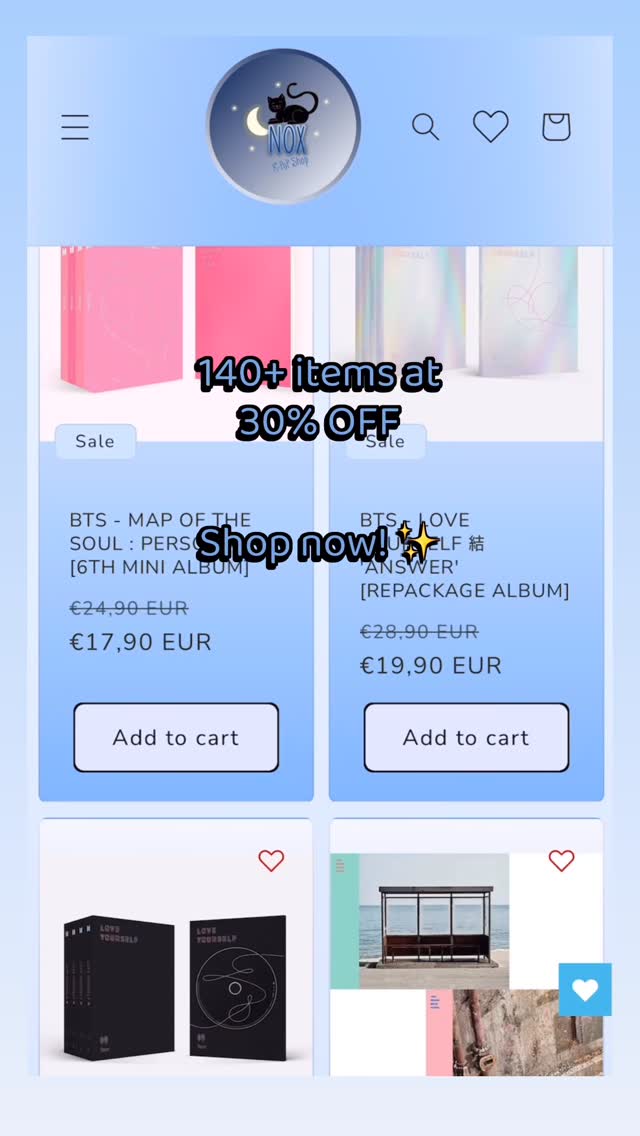 Anúncio de Nox K-Pop Shop