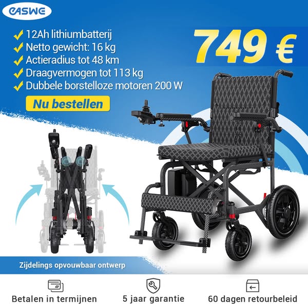 Easwe® D10 – Opvouwbare elektrische rolstoel voor senioren