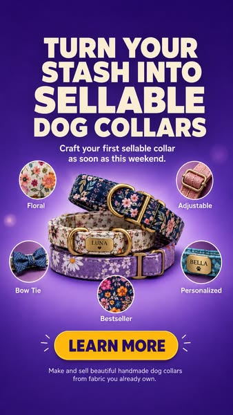 Turn Your Fabric Stash Into Sellable Dog Collars