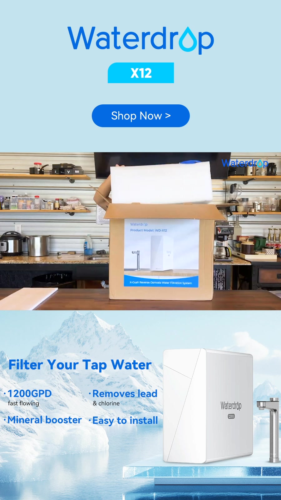 Waterdrop X12: High-Speed Alkaline RO System