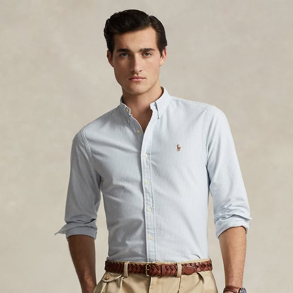 Slim Fit Striped Oxford Shirt - Mens - Polo Ralph Lauren