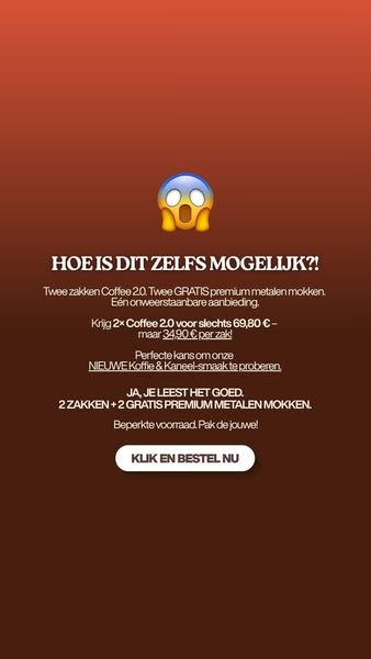 Krijg 2x Coffee 2.0 + 2 GRATIS mokken