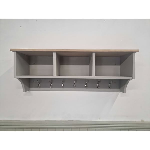Chester Dove Grey Storage Shelf and Hooks