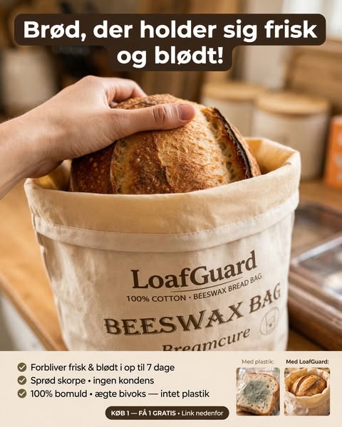 Håndlavet bivoksbrødpose.