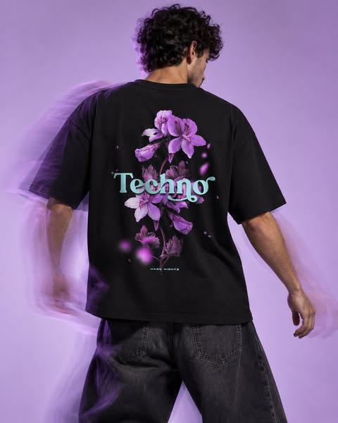 Techno Flowers (Oversized Shirt)