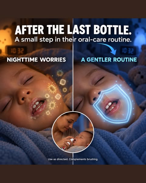 Two sprays. No rinsing. They stay asleep.