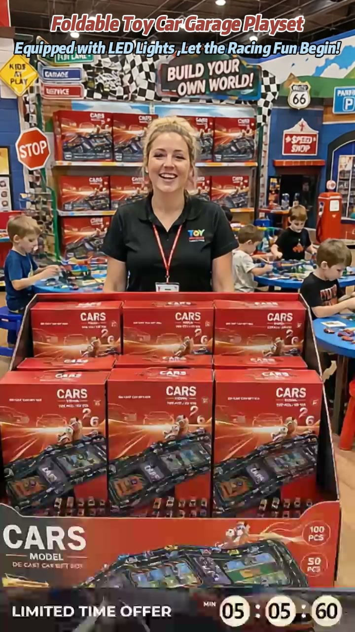 Foldable Toy Car Garage Play Set