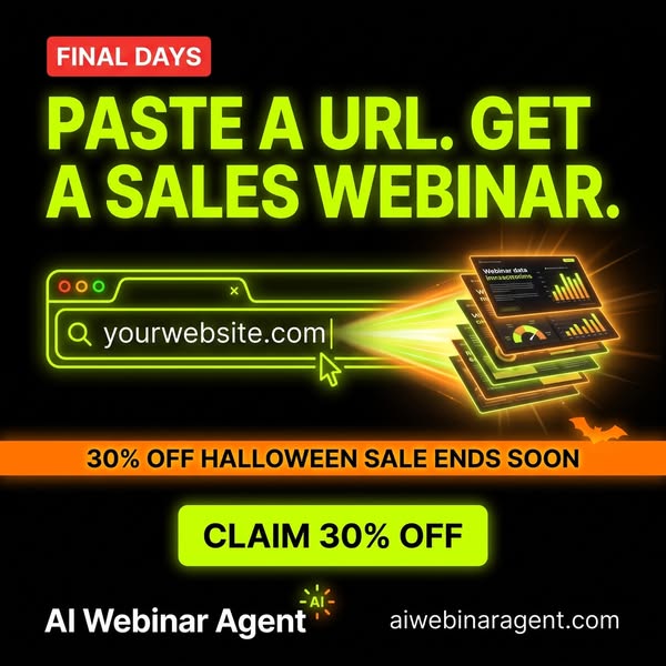 AI Webinar Agent Halloween Sale: 30% Off