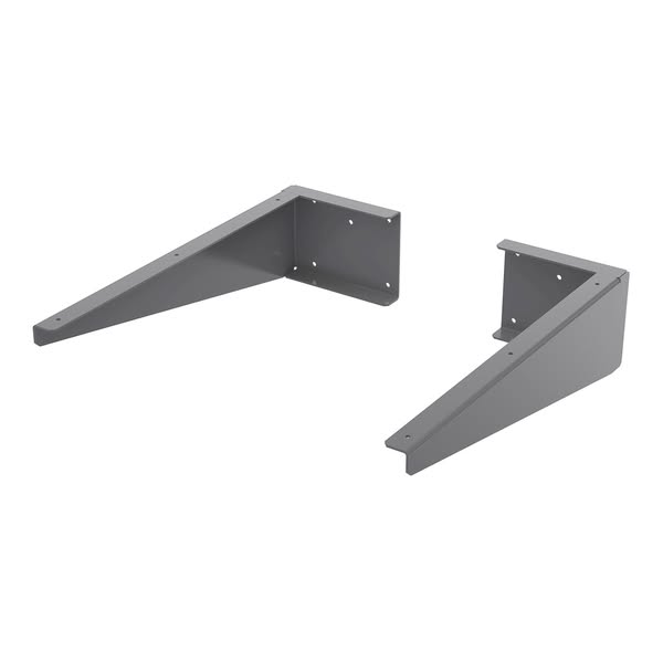 Nuie Pair of Shelf Support Brackets | Dark Grey | Brass | 100mm x 75mm x 300mm