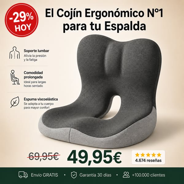 El Cojín Ergonómico Nº1 Para Tu Espalda