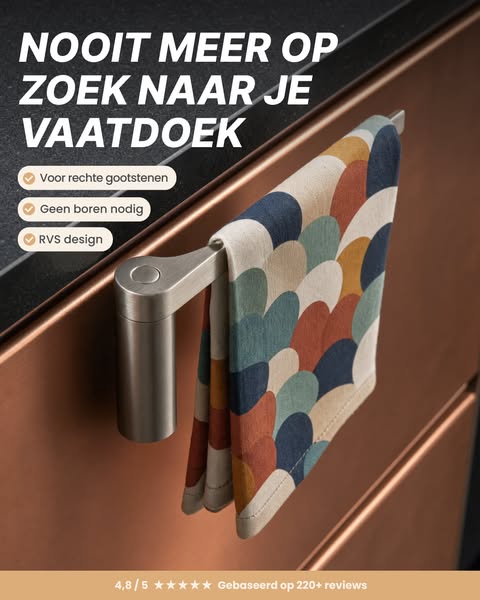 Je vaatdoek eindelijk altijd op z'n plek