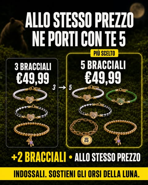 5 Bracciali al prezzo di 3