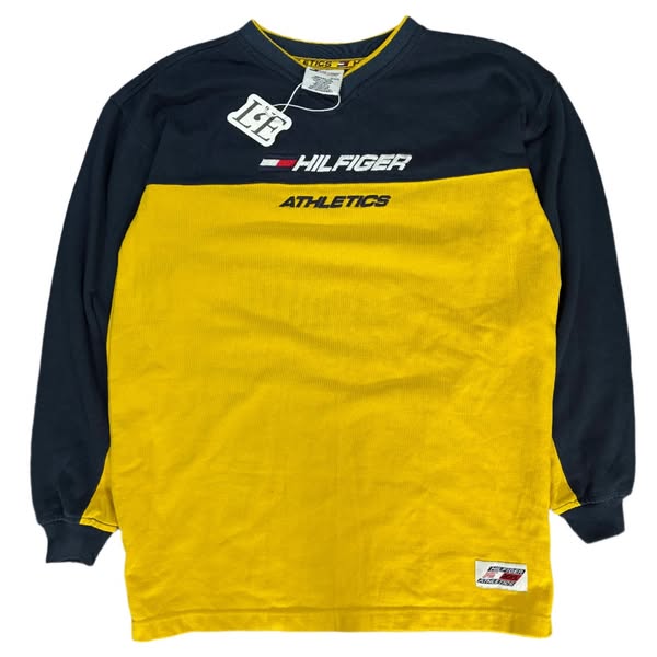 Vintage Tommy Hilfiger Yellow Sweatshirt — Mens Size M