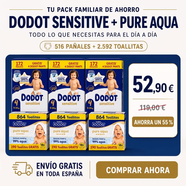 Mega Pack Familiar Dodot Sensitive + Pure Aqua