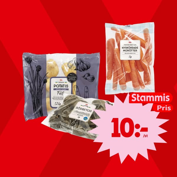 Potatis, Rödbetor, Morötter