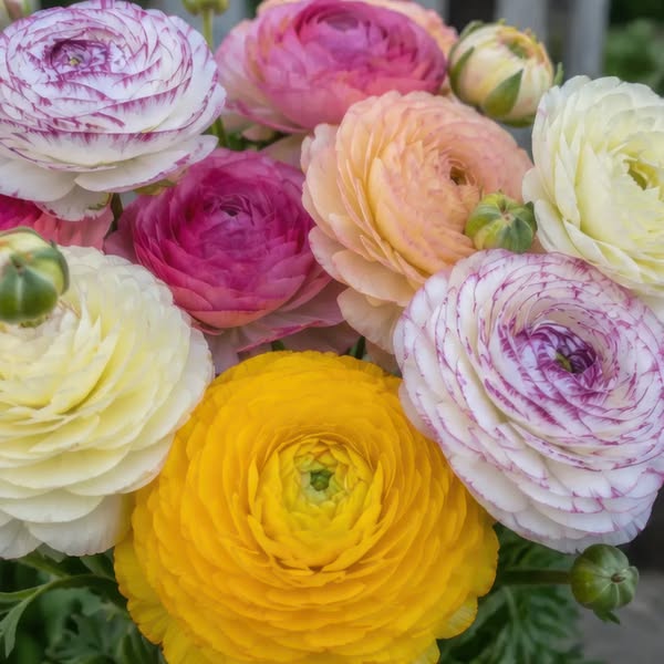 Ranunculus 'Elegance® Pastello Striato Mix' | These Aren't Ordinary Ranunculus