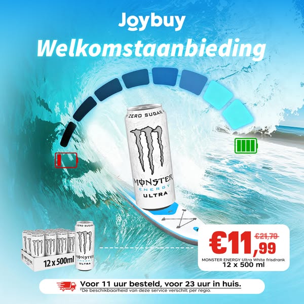 MONSTER ENERGY Ultra White Suikervrije Energiedrank - 12 x 500 ml | Energie-, sport- & gezondheidsdranken | Joybuy