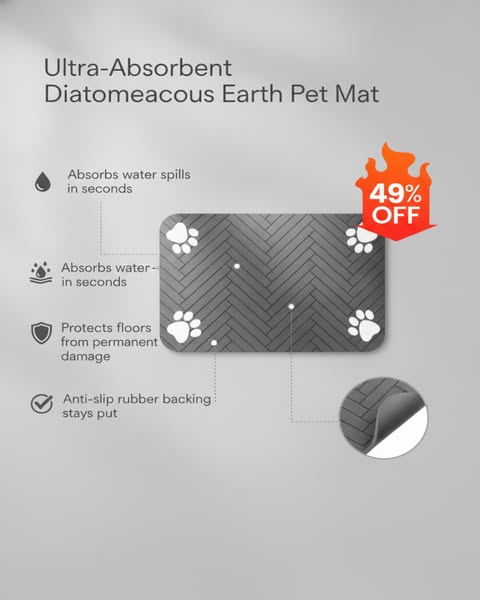 Diatomaceous Pet Food Mat