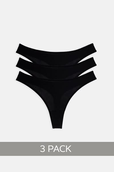 Pack με 3 σλιπ string-BLACK-XS