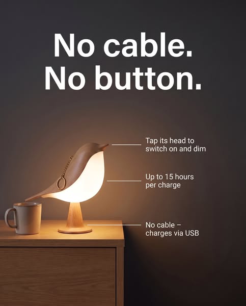 One tap on its head. Then it glows.