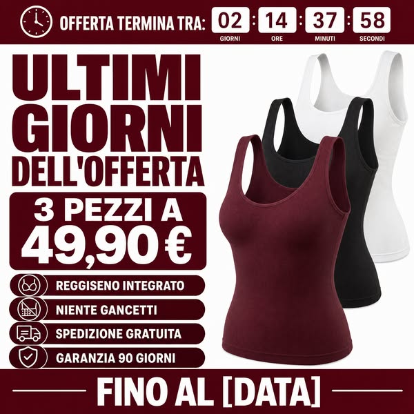 Canottiera con reggesino integrato