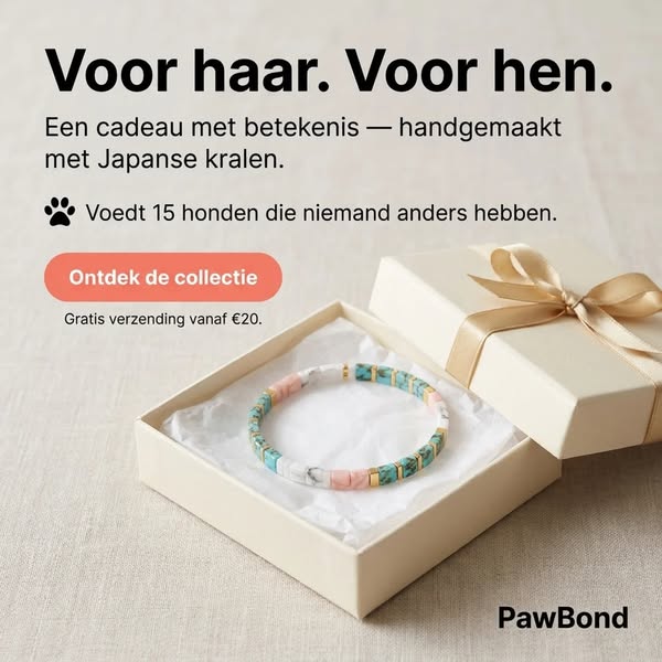 Elke armband voedt 15 honden.