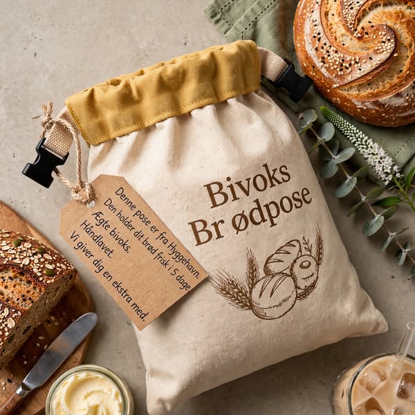 Håndlavet bivoksbrødpose.