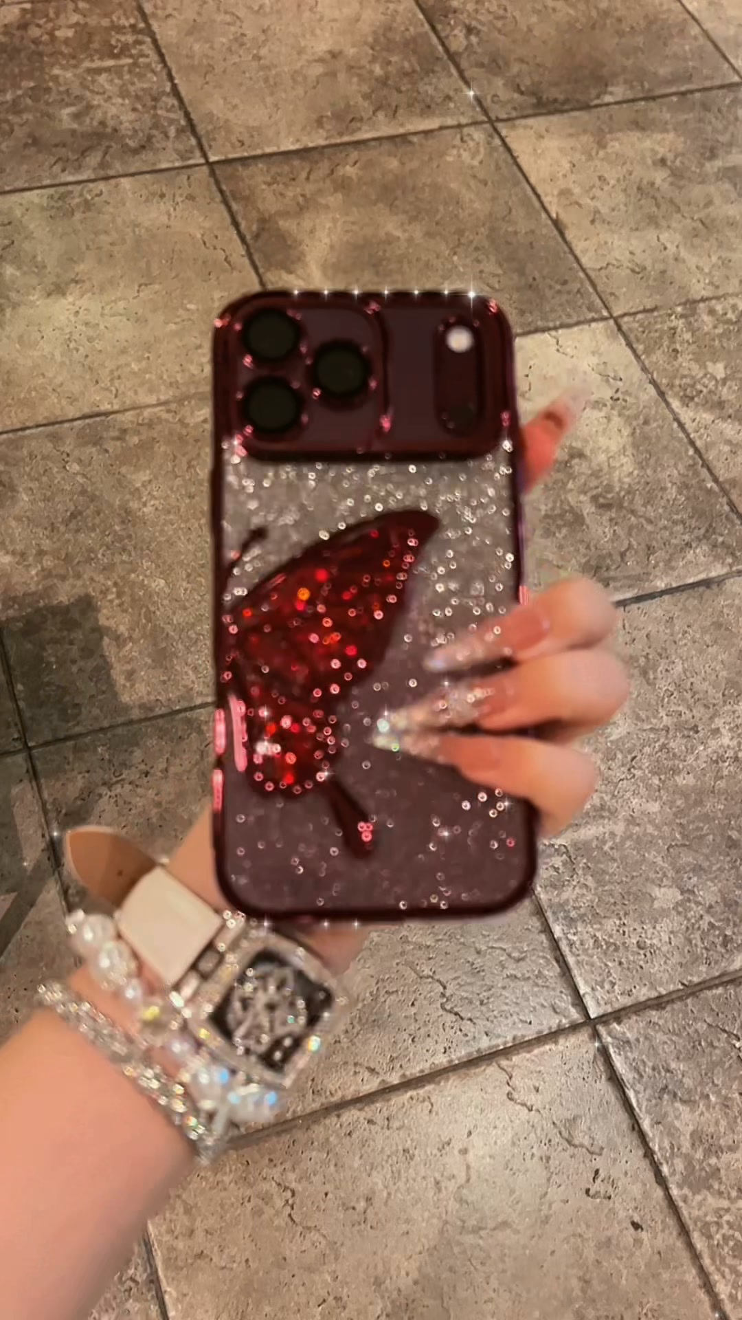 3D Butterfly Glitter Case