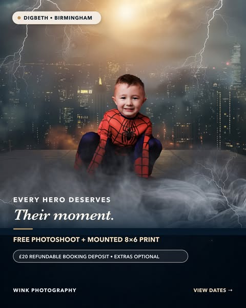 Free Birmingham superhero session + print