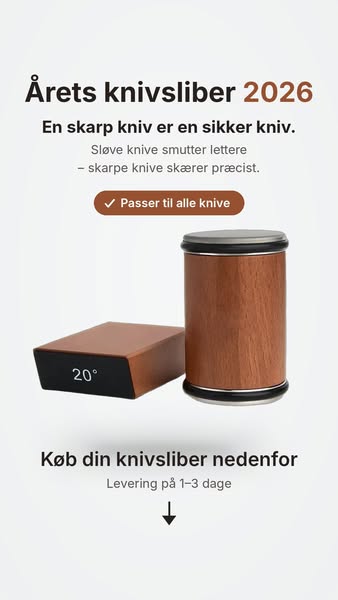 Årets knivsliber 2026, nu til super-tilbud. Gør det til en fornøjelse at stå i køkkenet! Forvandl alle dine knive derhjemme til professionel