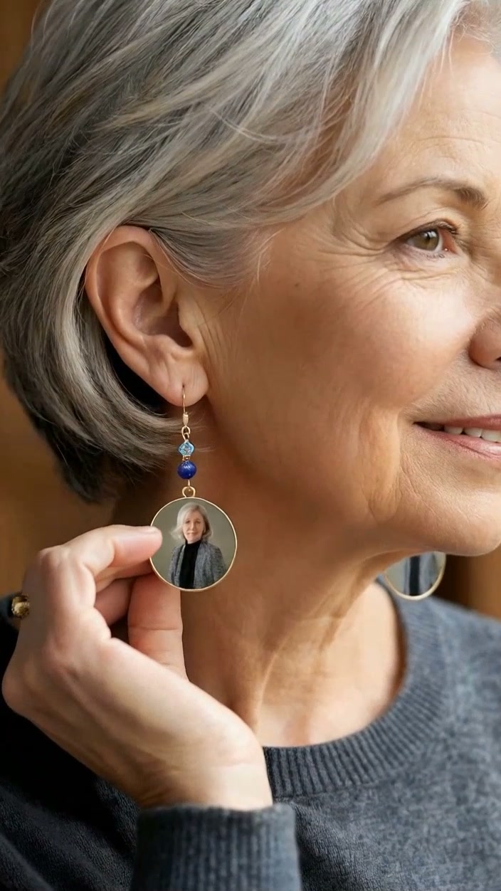 Personalized "You & Me" Photo Earrings – Custom Round Disc Keepsake Jewelry Anniversary Gift for Her