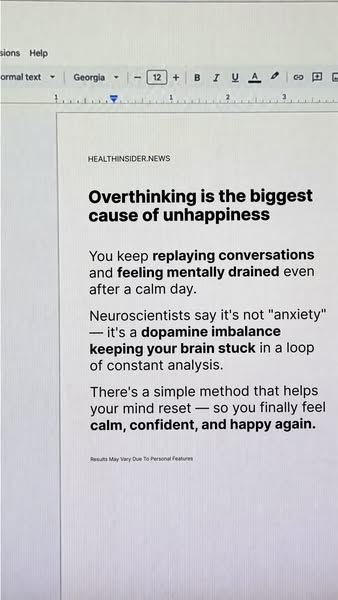 Overthinking Is The Biggest Cause Of Unhappiness