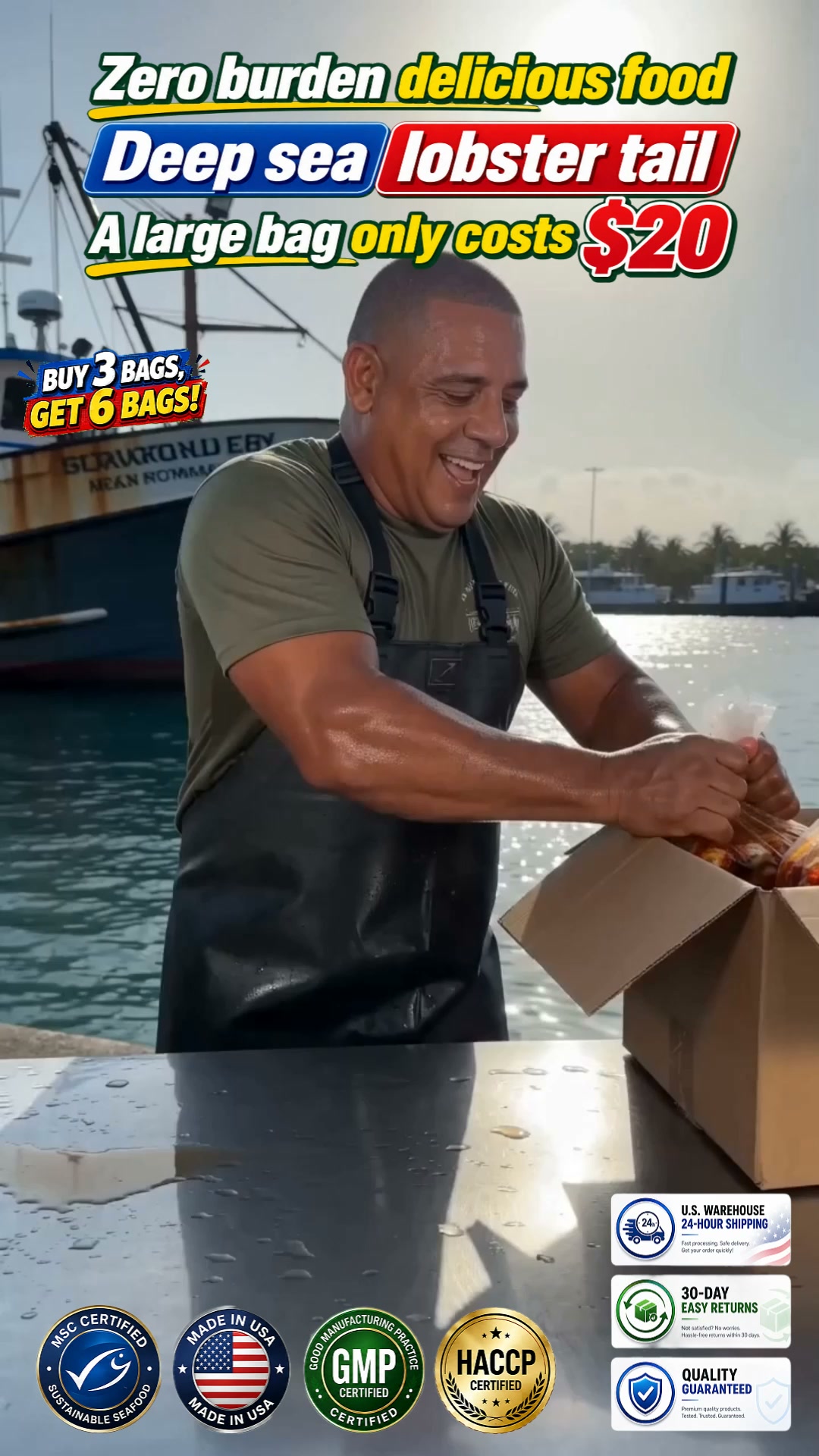 6 Packs of Maine Lobster Tails for the Price of 3