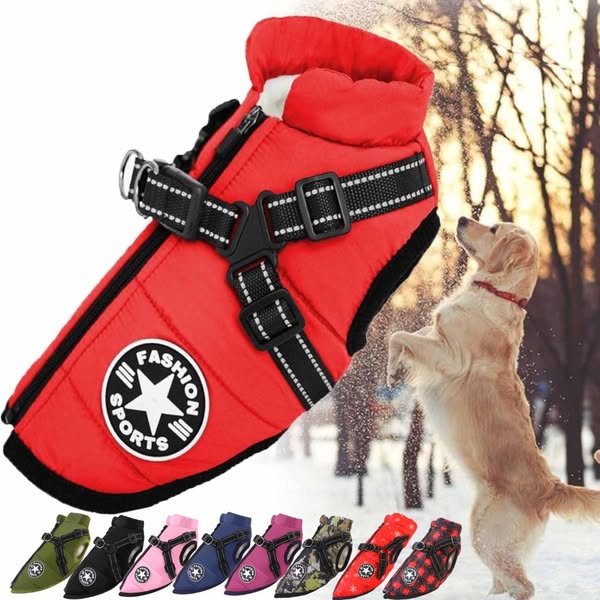 Pawbibi™ - Waterproof Winter Jacket with Built-in Harness