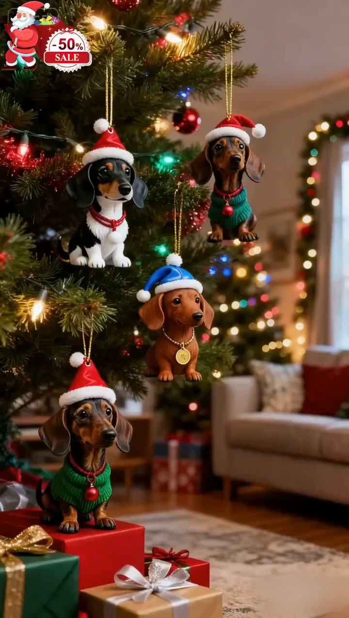 7 stycken Julgransprydnad för hundHängande hundprydnader